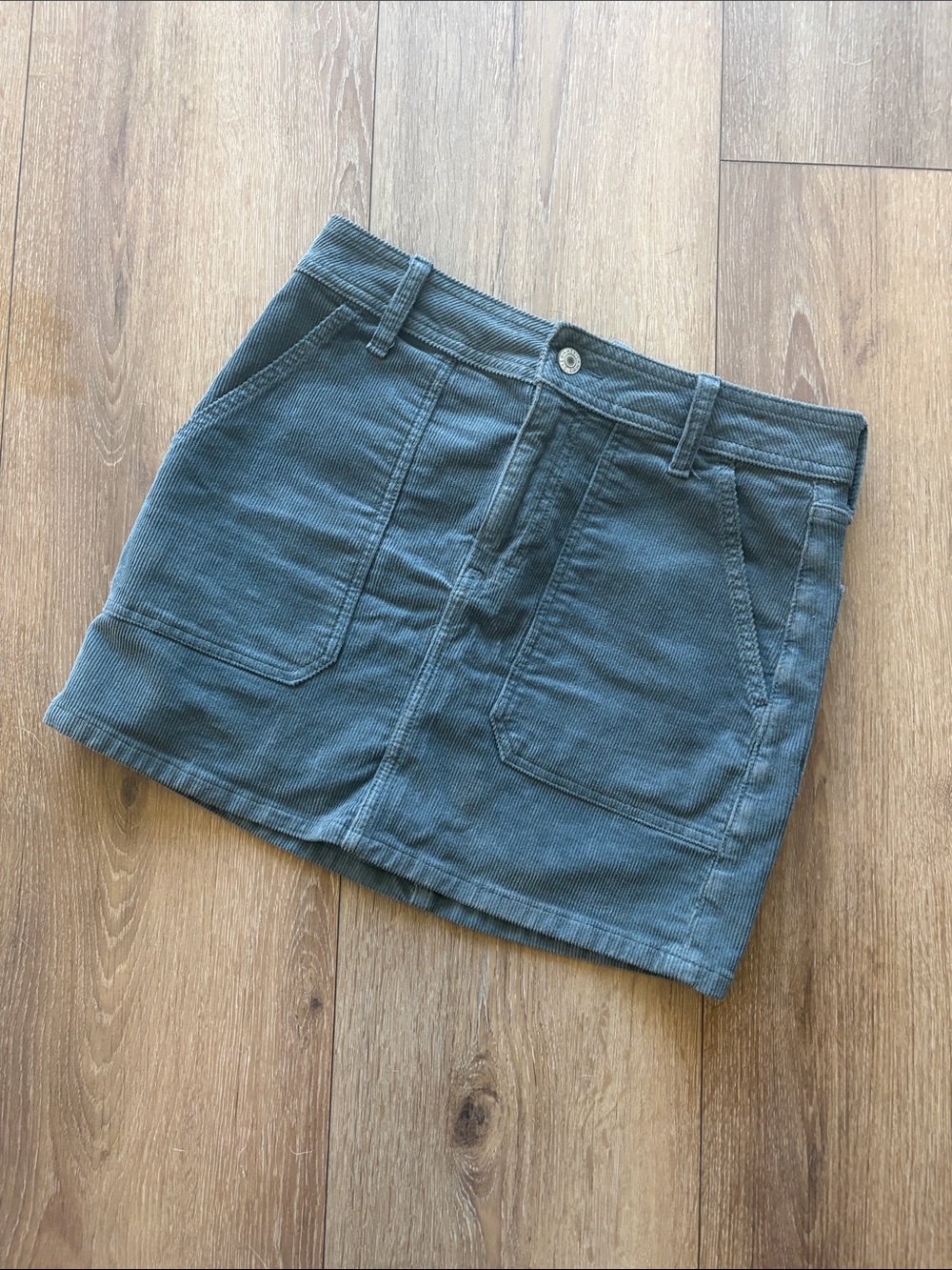 American Eagle Outfitters Corduroy Skort in Slate Blue-Green